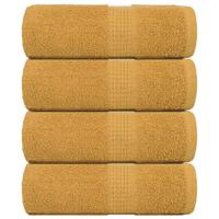 VidaXL Washandjes 4 stuks frogn goud 30x30 cm 100% katoen