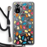 Kleurrijke katten: Xiaomi Redmi Note 10S Transparant Hoesje met koord