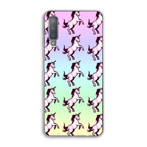 Musketon Unicorn: Samsung Galaxy A7 (2018) Transparant Hoesje