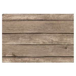 Placemat lichtbruine hout print 44 cm