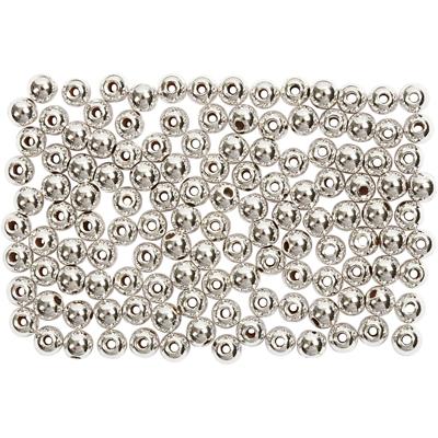 Creativ Company Waskralen, d 3 mm, gatgrootte 0,7 mm, zilver, 150 stuk/ 1 doos
