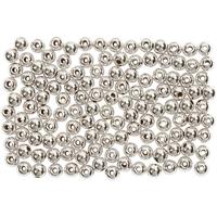 Creativ Company Waskralen, d 3 mm, gatgrootte 0,7 mm, zilver, 150 stuk/ 1 doos