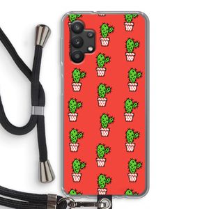 Mini cactus: Samsung Galaxy A32 5G Transparant Hoesje met koord