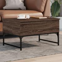 Salontafel 70x50x40 cm bewerkt hout en metaal bruin eikenkleur - thumbnail