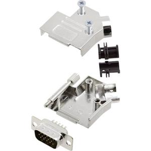 encitech D45ZK09-HDP15-K 6355-0013-01 D-sub male connectorset 45 ° Aantal polen: 15 Soldeerkelk 1 set(s)