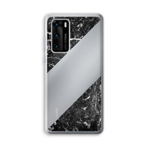 Zwart marmer: Huawei P40 Transparant Hoesje