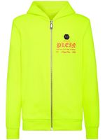 Philipp Plein hoodie zippé à logo imprimé - Jaune