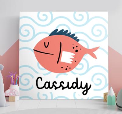 Gepersonaliseerde oranje vis canvas schilderij