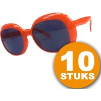 Oranje Feestbril 10 stuks Oranje Bril Partybril ""Julie"" Feestkleding EK/WK Voetbal Oranje Versiering Versierpakket