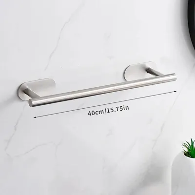 Zelfklevende RVS Badkamer Accessoireset - Geen Boren | Geborstelde Afwerking | Metalen Montage Zelfklevende RVS Badkamer Accessoireset - Geen Boren | Geborstelde Afwerking | Metalen Montage