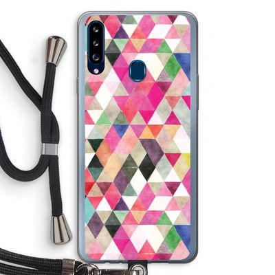 Gekleurde driehoekjes: Samsung Galaxy A20s Transparant Hoesje met koord