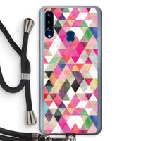 Gekleurde driehoekjes: Samsung Galaxy A20s Transparant Hoesje met koord
