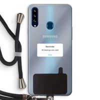 Reminder: Samsung Galaxy A20s Transparant Hoesje met koord Reminder: Samsung Galaxy A20s Transparant Hoesje met koord