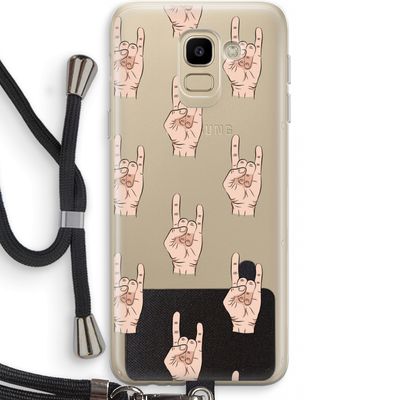 Rock: Samsung Galaxy J6 (2018) Transparant Hoesje met koord