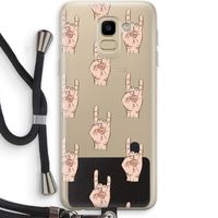 Rock: Samsung Galaxy J6 (2018) Transparant Hoesje met koord
