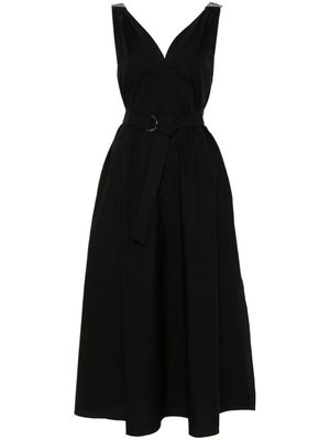 Brunello Cucinelli robe ceinturée à design sans manches - Noir