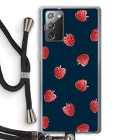 Framboosjes: Samsung Galaxy Note 20 / Note 20 5G Transparant Hoesje met koord