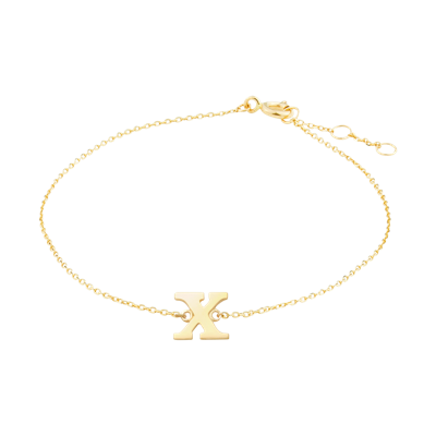 Minimalistische letter armband - 14K GOUD - Goud - X