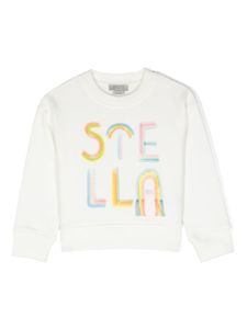 Stella McCartney Kids sweat à logo arc-en-ciel imprimé - Blanc