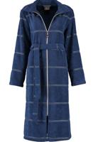 Lange badjas met rits - donkerblauw-40