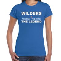 Wilders naam t-shirt the man / the myth / the legend blauw voor dames