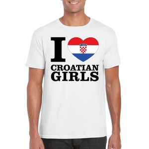 I love Croatian girls t-shirt wit heren 2XL  -
