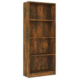 vidaXL Boekenkast 4-laags 60x24x142 cm bewerkt hout gerookt eikenkleur