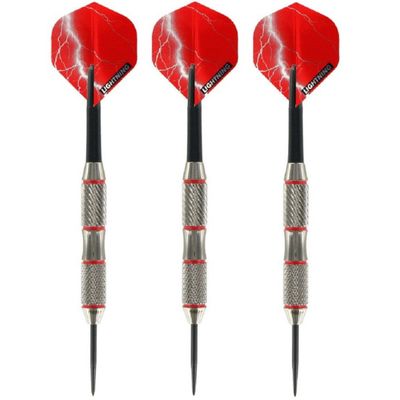1x Set van 3 dartpijlen Blackjack Brass Red 21 grams