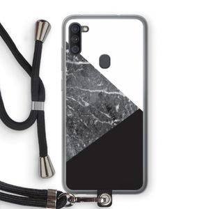 Combinatie marmer: Samsung Galaxy A11 Transparant Hoesje met koord