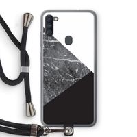 Combinatie marmer: Samsung Galaxy A11 Transparant Hoesje met koord