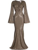 Michael Kors Collection robe longue en sequins - Marron