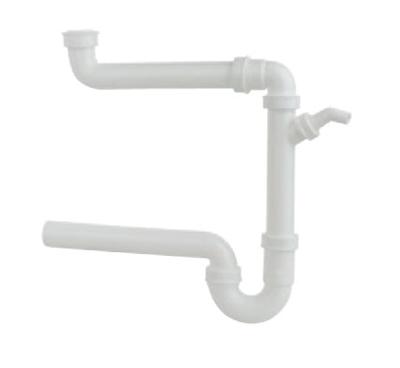 Kirchhoff Kunststof ruimtebesparende spoelbak buisvormige sifon, wit, 1 1/2" H x 40 mm, met 3/4" apparaataansluiting - 98833548