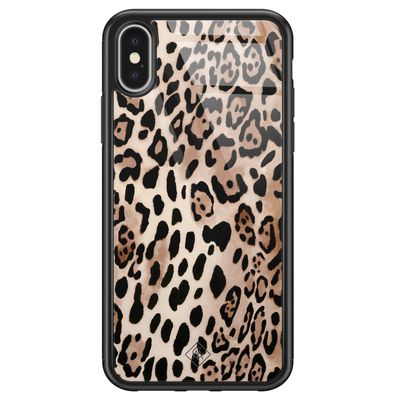 iPhone X/XS glazen hardcase - Golden wildcat