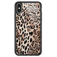 iPhone X/XS glazen hardcase - Golden wildcat