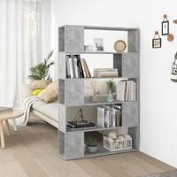 Boekenkast/kamerscherm 100x24x155 cm bewerkt hout betongrijs