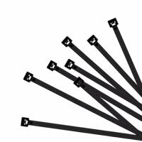 Kabelbinders - zwart - 100 x 2,5 mm - 100x stuks - tie ribs / tie wraps