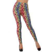 Gekleurde luipaard legging voor dames - Jaren 80 - Foute Party Carnaval verkleedkleding - thumbnail