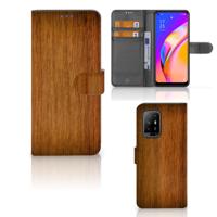 OPPO Reno5 Z | A94 5G | Book Style Case | Donker Hout | Portemonnee hoesje