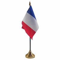 Frankrijk tafelvlaggetje 10 x 15 cm met standaard - thumbnail
