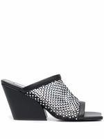 Stella McCartney mules en mesh orné de cristal - Noir