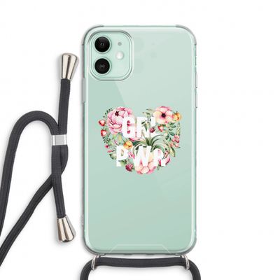 GRL PWR Flower: iPhone 11 Transparant Hoesje met koord
