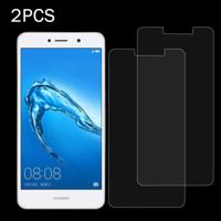 2 stuks voor Huawei Y7 0.3mm 9H oppervlaktehardheid 2.5D Explosieveilig niet-volledig scherm getemperd glas scherm Film