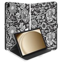 Tablet Book Case Black Flowers Samsung Galaxy Tab A11 Plus
