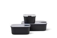 Set van 3 Mepal EasyClip vershouddozen nordic black 2x 700 ml + 1x 1500 ml