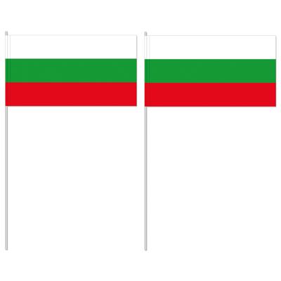Bulgarije zwaaivlaggetjes - 50x - 12 x 24 cm - papier - stokje 40 cm