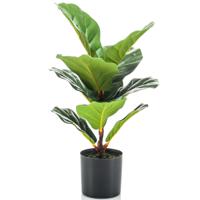 Emerald Kunstplant Ficus Lyrata - groen - 55 cm - in pot - Mooie decoratie kunstplanten voor binnen