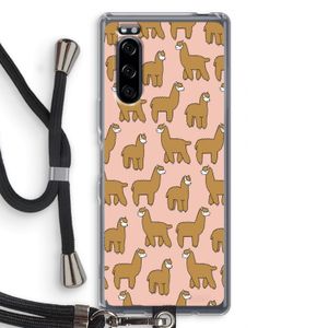 Alpacas: Sony Xperia 5 Transparant Hoesje met koord