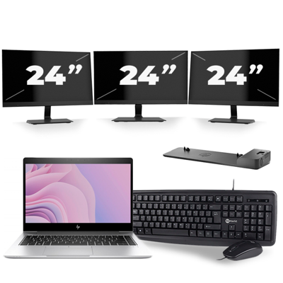 HP EliteBook 840 G6 - Intel Core i7-8e Generatie - 14 inch - 16GB RAM - 256GB SSD - Windows 11 + 3x 24 inch Monitor HP EliteBook 840 G6 - Intel Core i7-8e Generatie - 14 inch - 16GB RAM - 256GB SSD - Windows 11 + 3x 24 inch Monitor