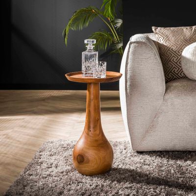 LifestyleFurn Ronde Bijzettafel 'Violetta' Acaciahout, 35 cm