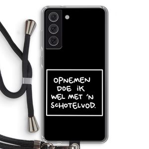 Schotelvod: Samsung Galaxy S21 FE Transparant Hoesje met koord